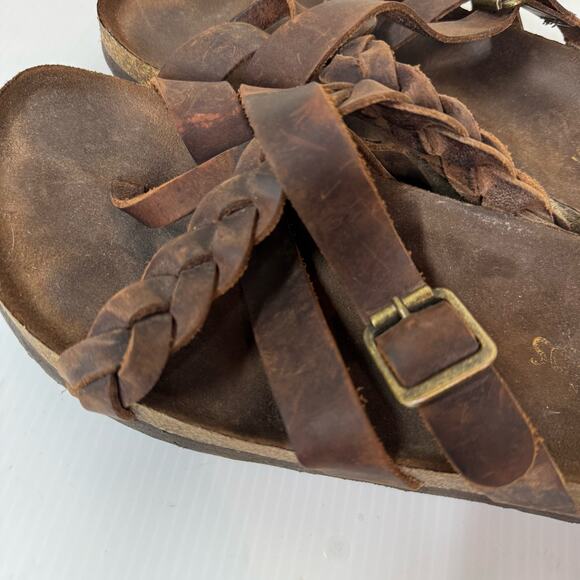 WHITE MOUNTAIN Footbeds Sandals Size 9 Leather Hippie Boho Summer Festival Braid - Picture 9 of 10